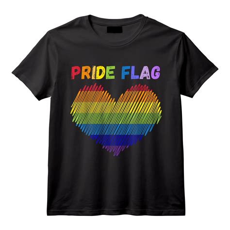 LGBT Drapeau arc en ciel Pride Gay Lesbian Trans Queer Cœur T Shirt Vêtements HapBird pour