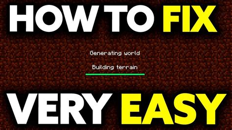 How To Fix Minecraft World Stuck On Building Terrain Very EASY YouTube