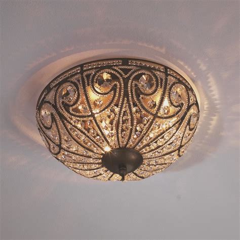 Vintage Crystal Ceiling Light Large Flush Mount Ceiling Lighting By