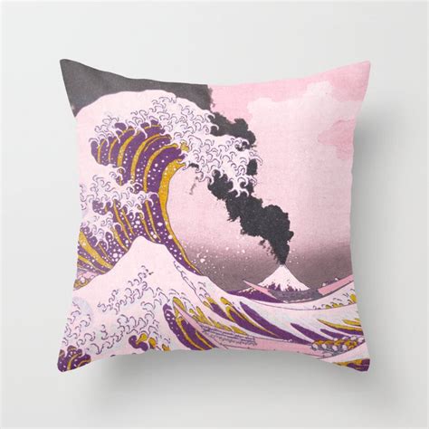 Great Wave Off Kanagawa Mount Fuji Japan Eruption Throw Pillow By Photography By Anthony Londer