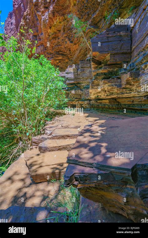 Hiking To Circular Pool In Dales Gorge Karijini National Park Western