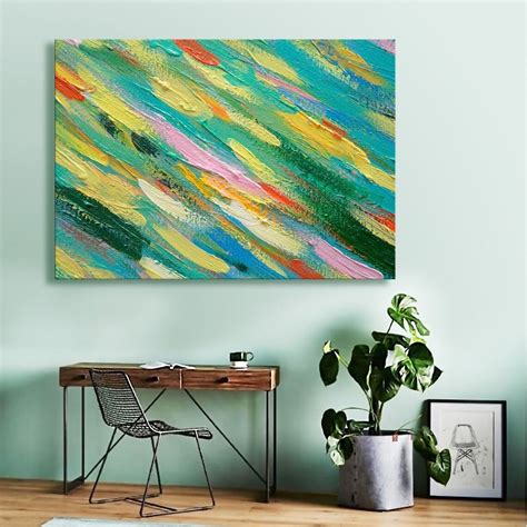 Lgem Lde Gr N Wand Kunst Abstrakte Leinwand Kunst Original Etsy