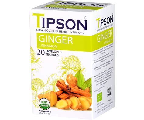 Tipson Organic Ginger Cinnamon Herbata Zio Owa Imbir Cynamon Saszetki