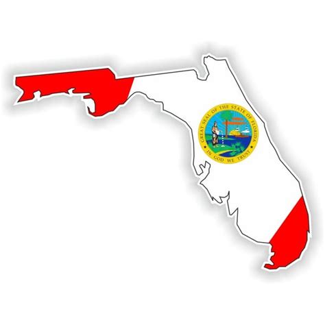 Florida Map Flag Silhouette Sticker For Laptop Book Fridge G Inspire