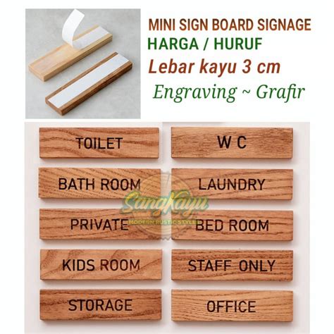 Jual Grafir Kayu Sign Signage Board Papan Nama Logo Nama Engraving