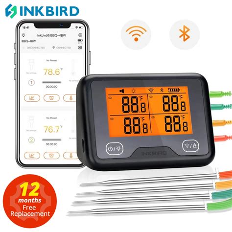 Inkbird Ibbq 4bw Wi Fi Bluetooth Digital Grill Thermometer Rechargeable