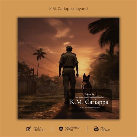 K M Cariappa Jayanti Del Primer Comandante En Jefe Indio Archivo PSD