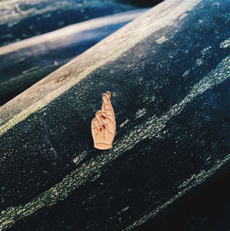 Fingers Crossed Enamel Pin Fingers Crossed Pin Hand Lapel Etsy