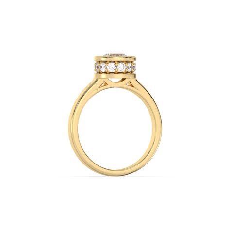 Shop Lab Diamond Round Cut Hidden Halo Bezel Ring Diagaa Fancy