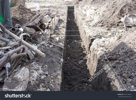 Excavation Foundation Marking On Ground Construction Stock Photo Edit