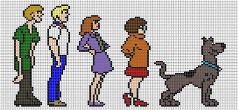 Scooby Doo Pixel Art Grid