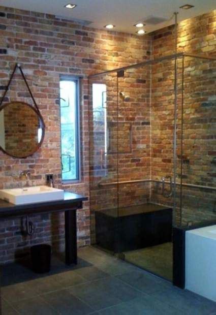 Best Bath Room Industrial Rustic Exposed Brick Ideas Brick Bathroom