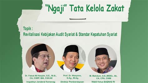 Kemenag Gelar Ngaji Tata Kelola Zakat Edisi Awal Bahas Audit Syariah