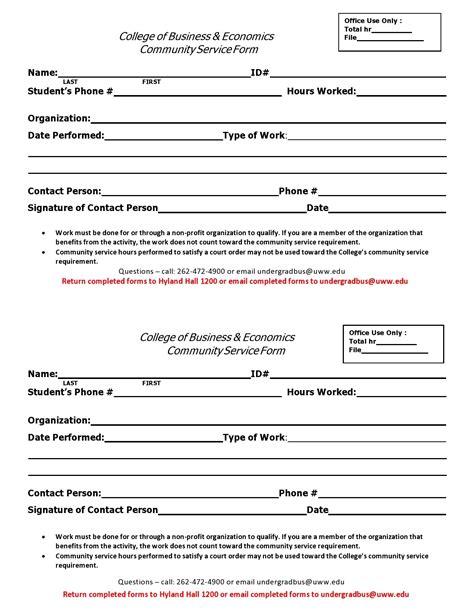 44 Printable Community Service Forms MS Word ᐅ TemplateLab