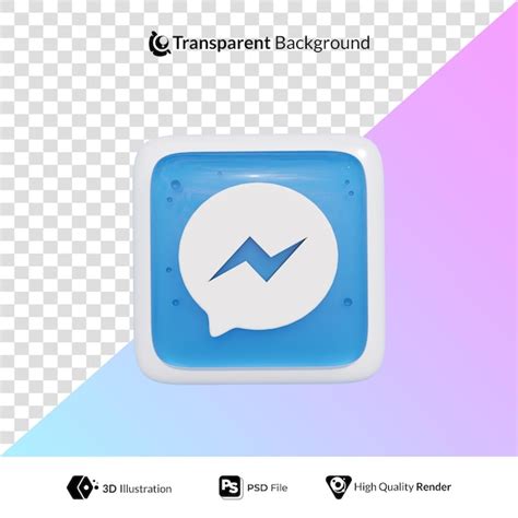 Premium PSD Messenger Logo Social Media Icon 3d Illustration