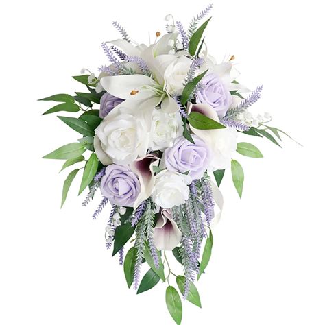 Amazon Emivery Bridal Bouquets For Wedding Artificial Lavender