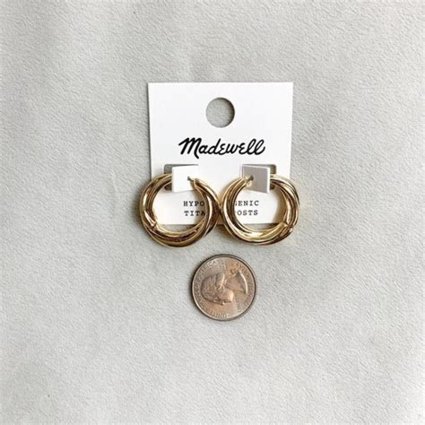 Madewell Twisted Golden Hoop Earrings Brand New With Depop