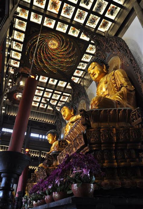 Sitting Buddha Statue from the Jade Buddha Temple Interior in Shanghai ...