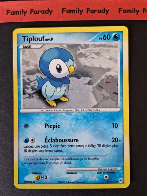 Tiplouf 93 130 Diamant Et Perle Carte Pokemon