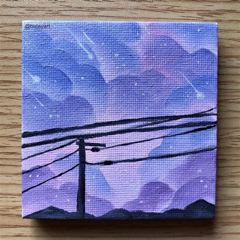 Dreamy Sky 4 Original Oil Painting Kawaii Cute Pastel | Etsy