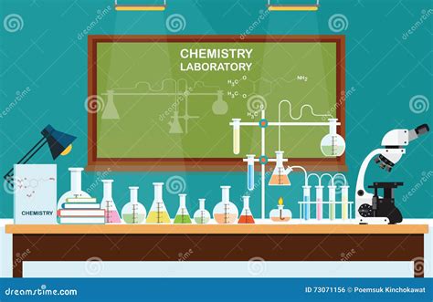 De Chemische Les Van De Laboratoriumwetenschap Vector Illustratie