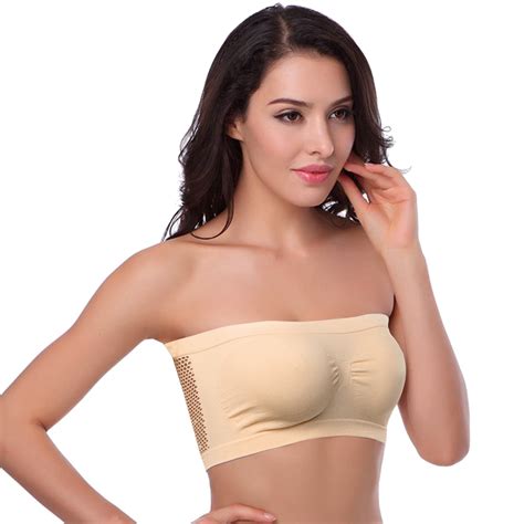 Noarlalf Strapless Bras For Women Womens Non Padded Bandeau Bra Wire