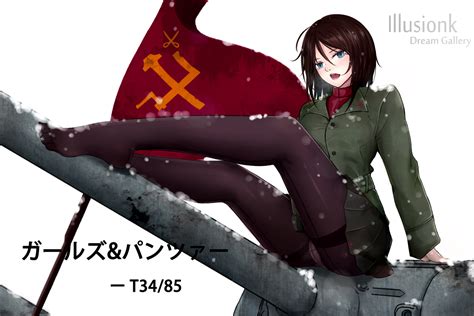 Blue Eyes Brown Hair Cameltoe Combat Vehicle Girls Und Panzer Illusionk