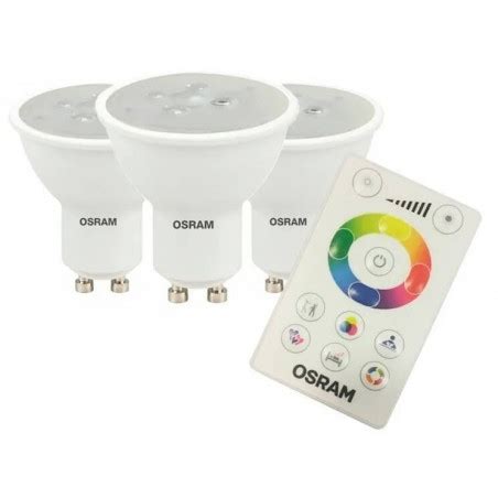 Kit x3 lámparas osram par16 dicroicas gu10 de 4 5w luz rgb