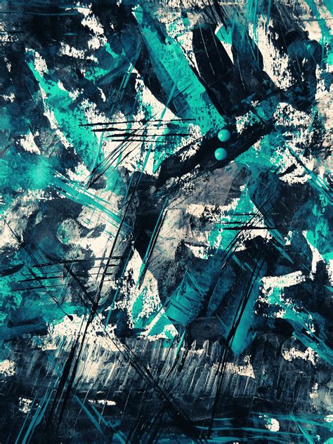 Teal And Black Abstract Painting · Free Stock Photo