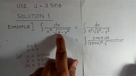 Integration By Trigonometric Substitution Part 1 Youtube