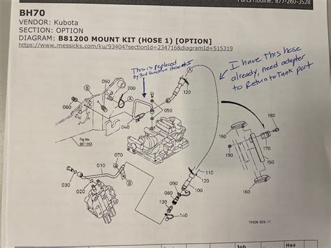 Kubota B2301 Backhoe 3rd Function Hydraulic Return Line Tractorbynet