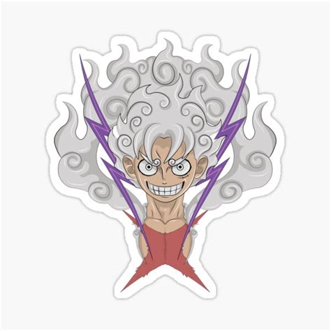 "Luffy Sun God Nika (Gear 5)" Sticker for Sale by ginedine | Redbubble