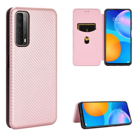 Flip Cover Huawei P Smart 2021 Fibre Carbone