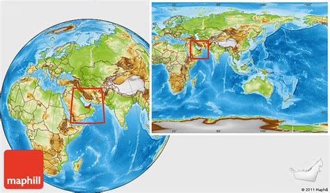 United Arab Emirates On World Map Map