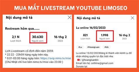 Dịch Vụ Tăng Mắt Livestream Youtube Mua View Xem Live Giá Rẻ