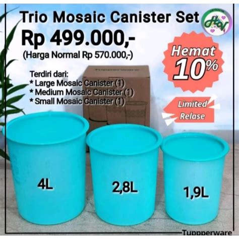 Jual Trio Mosaic Canister Set Tupperware Toples Set Tupperware Shopee