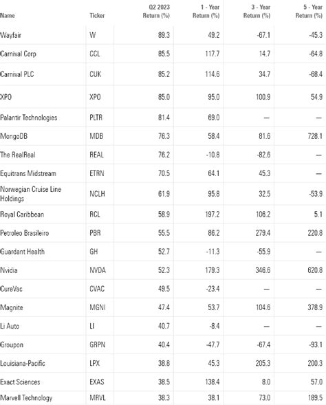 Best-Performing Stocks of Q2 2023 | Morningstar