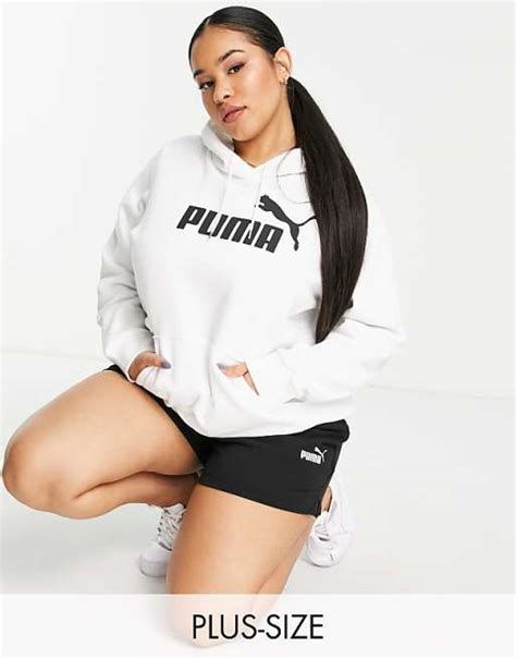 Puma Plus Essentials Sweat à Capuche à Logo Blanc Asos