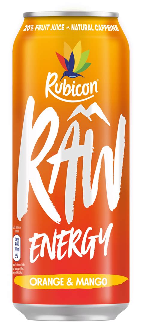 Rubicon Raw Energy Orange And Mango 12x500ml Templeman