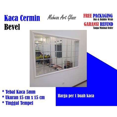 Jual Kaca Cermin Bevel 15 X 15 Cm Tebal 5mm Cermin Hiasan Dinding