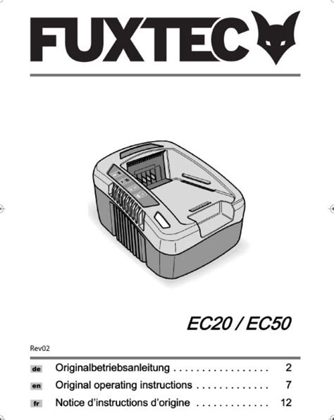 Handleiding Fuxtec FX EC20 Pagina 1 Van 19 Duits Engels Frans