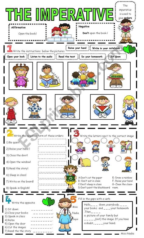 The Imperative Esl Worksheet By Vampire Girl 22 Worksheets Library