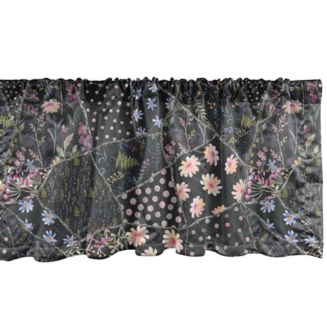 Nature Window Valance Colorful Hand Drawn Flowers And Leaves