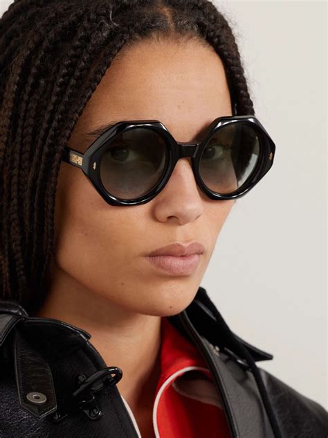 Jacques Marie Mage Pennylane Oversized Hexagon Frame Acetate And Gold Tone Sunglasses Net A Porter