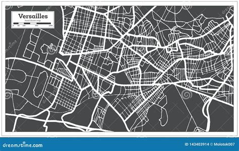 Versailles France City Map In Retro Style Outline Map Stock Vector