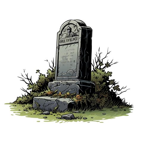 Premium Vector Vector Headstone With Skeleton Head Tombstone In