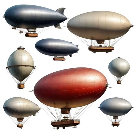 A Collection Of Hot Air Balloons With A Red Cover Premium AI Generated Vector