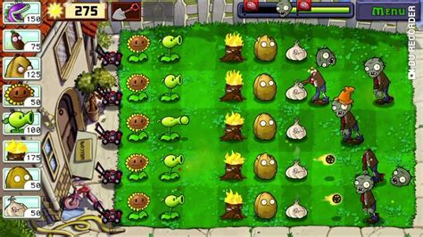 Plants Vs Zombies Adventure Day Level 4 Sunflower Peashooter