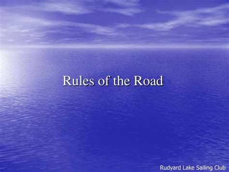 Ppt Rules Of The Road Powerpoint Presentation Free Download Id433587