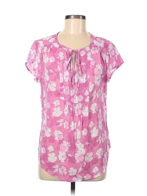 Como Vintage Floral Pink Short Sleeve Blouse Size M 52 Off Thredup